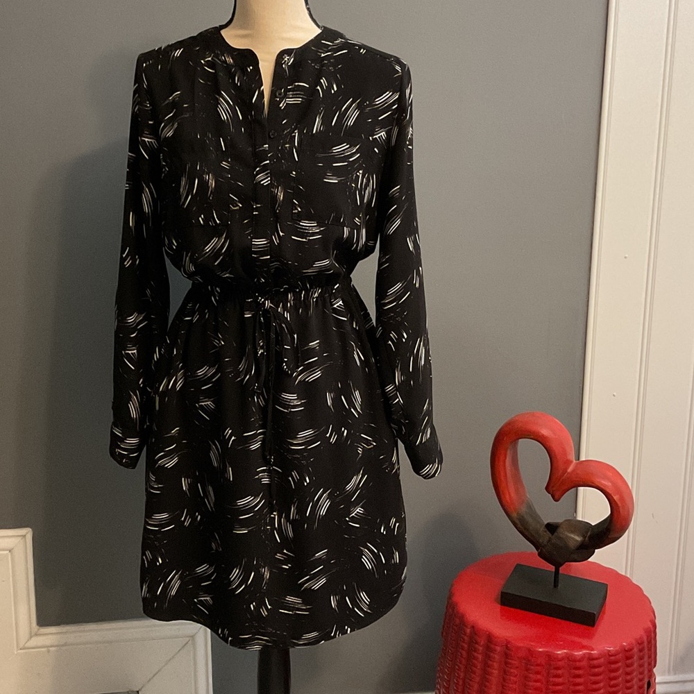 Apt. 9 Black and White Long Sleeve Dress